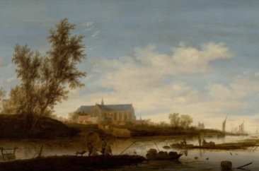 Salomon van Ruysdael - Gezicht op de Grote of Sint-Laurenskerk in Alkmaar vanuit het noorden - 1644 - Stedelijk Museum Alkmaar